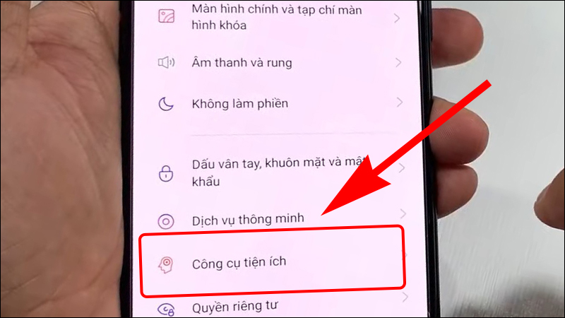 Chọn vào Công cụ tiện ích để thực hiện các thao tác tiếp theo